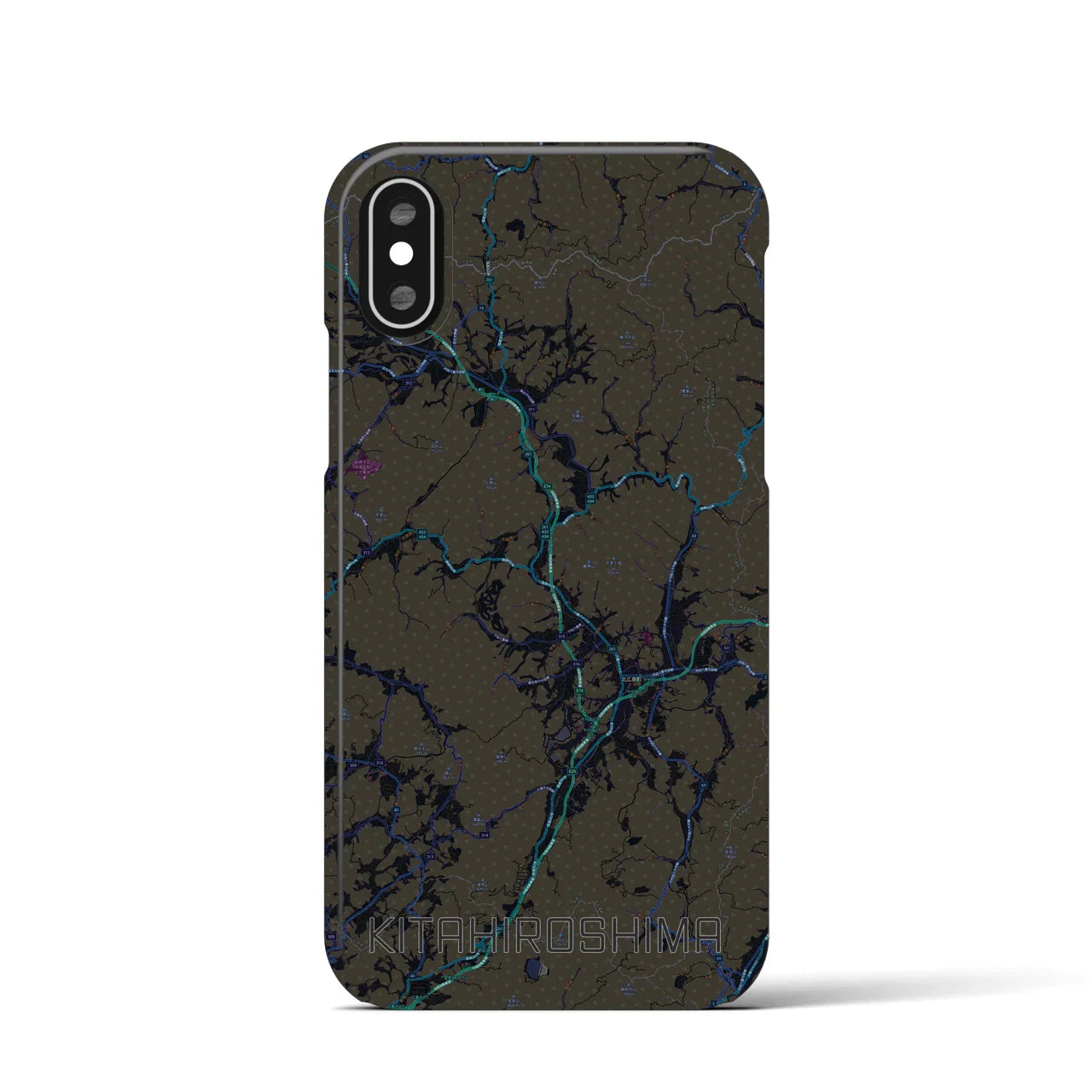 【北広島(広島県)】地図柄iPhoneケース(バックカバータイプ)