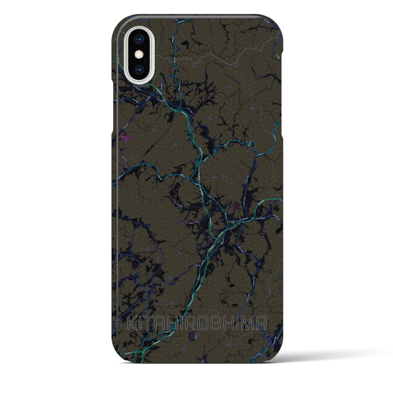 【北広島(広島県)】地図柄iPhoneケース(バックカバータイプ)
