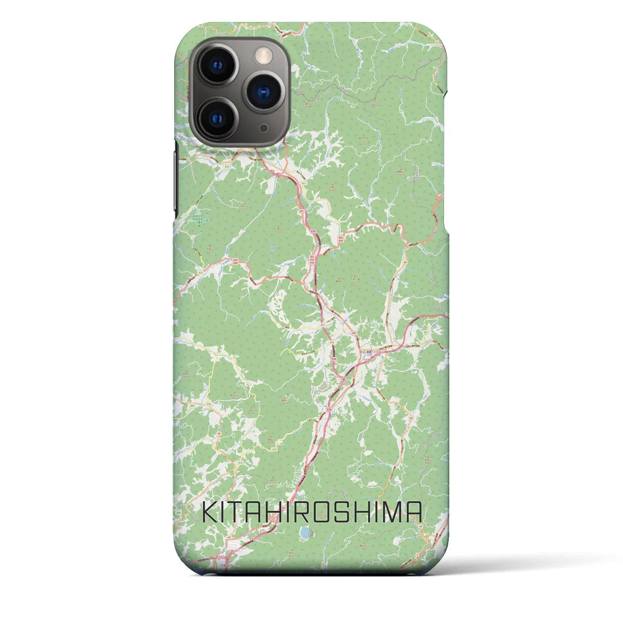 【北広島(広島県)】地図柄iPhoneケース(バックカバータイプ)
