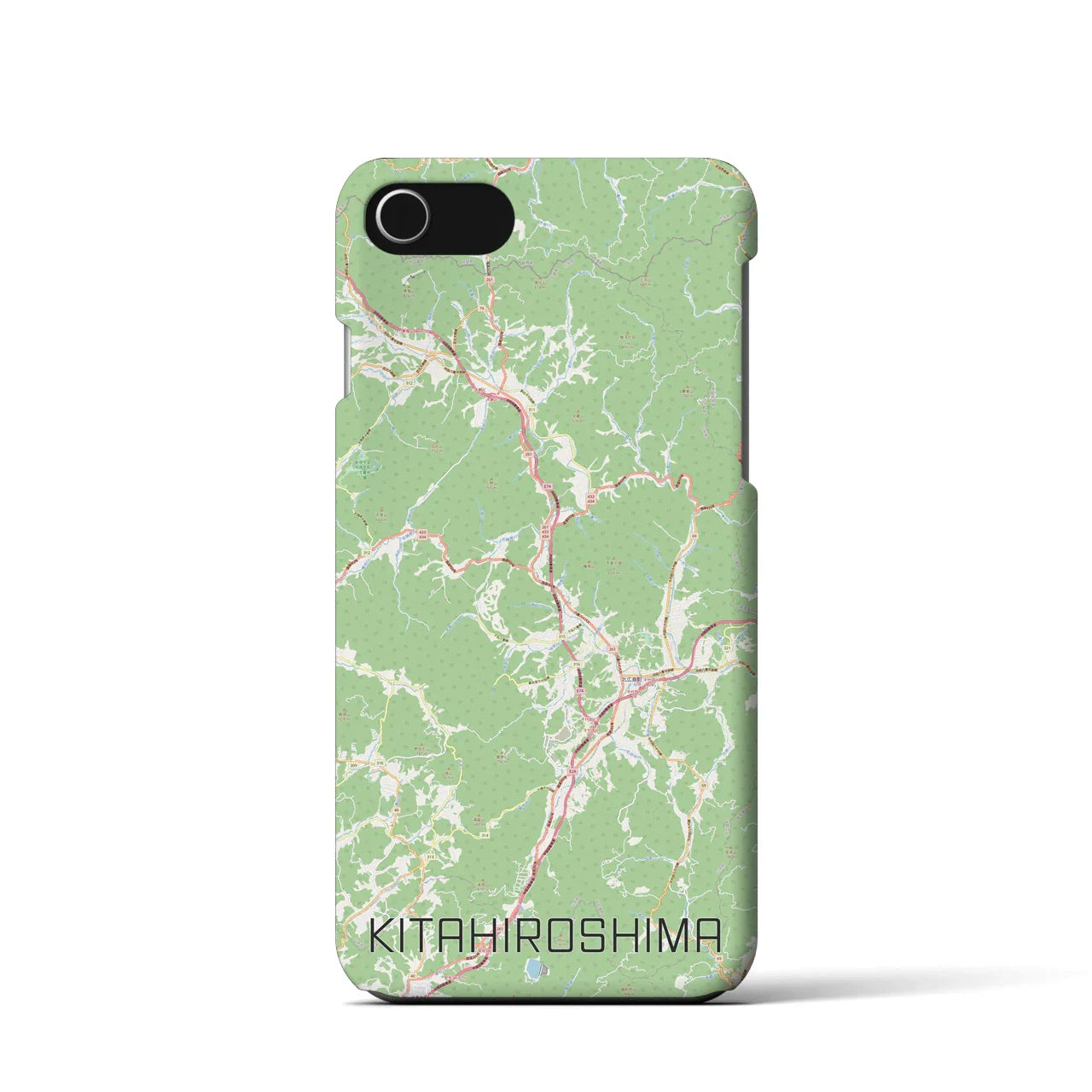 【北広島(広島県)】地図柄iPhoneケース(バックカバータイプ)