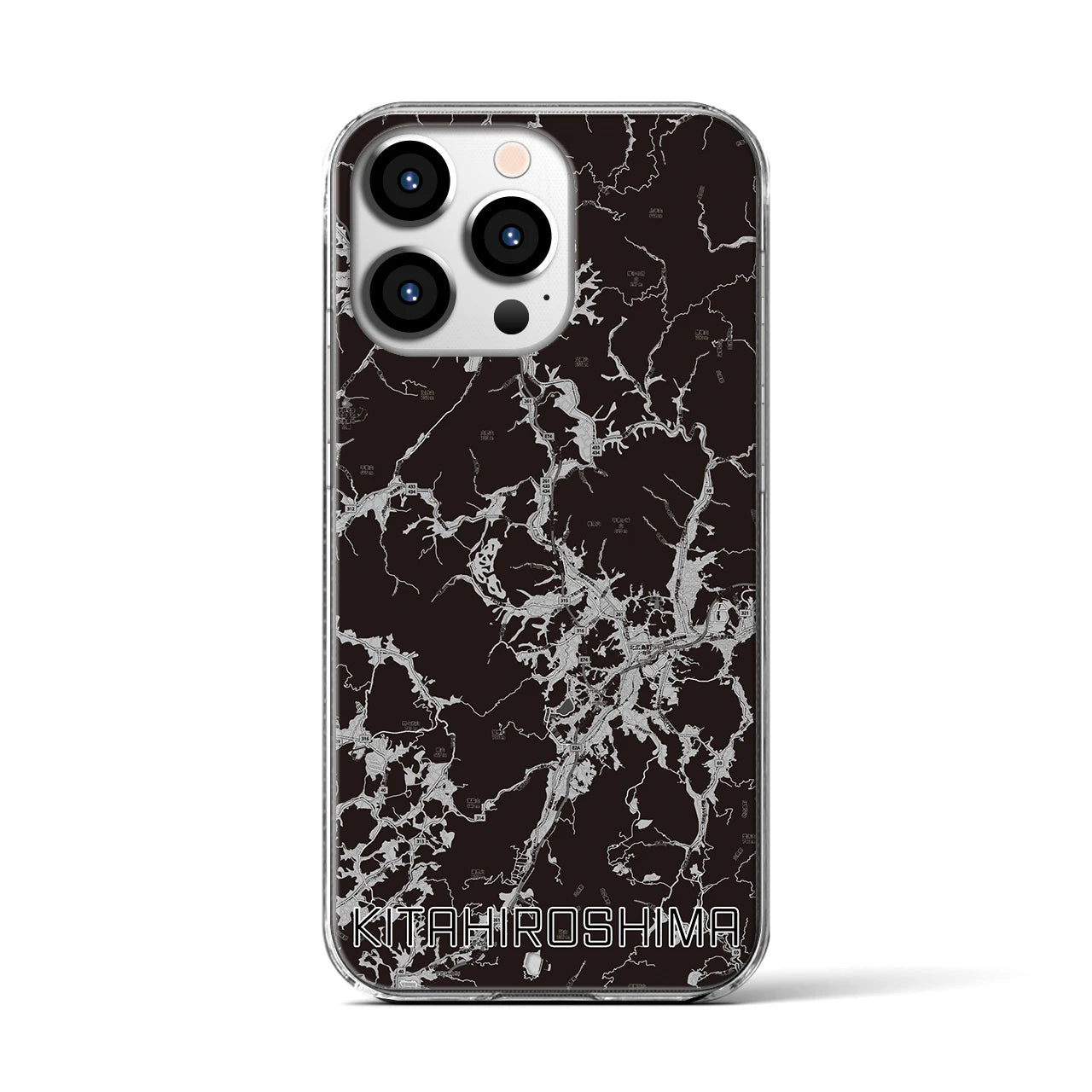 【北広島(広島県)】地図柄iPhoneケース(クリアタイプ)