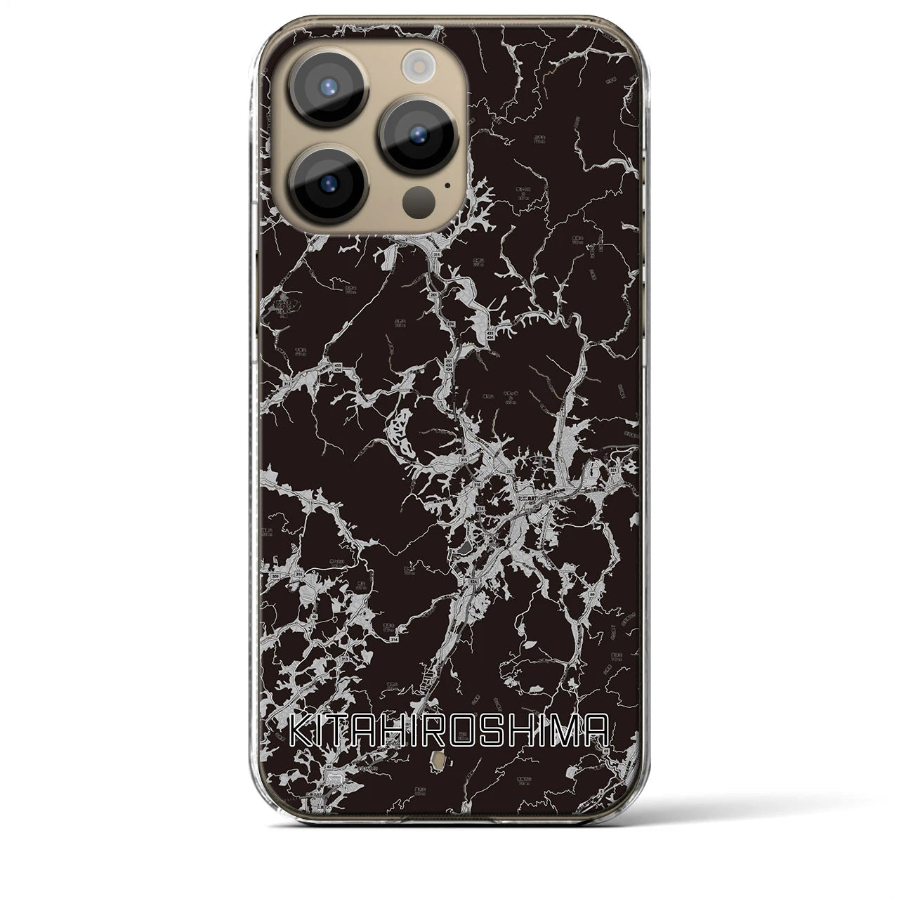【北広島(広島県)】地図柄iPhoneケース(クリアタイプ)