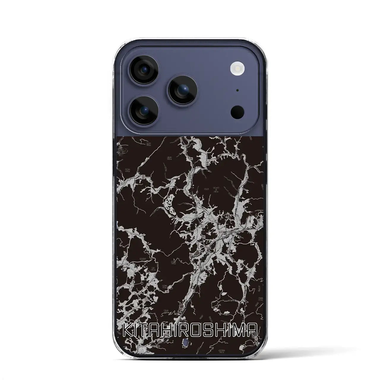 【北広島(広島県)】地図柄iPhoneケース(クリアタイプ)モノトーン・iPhone 17 Pro Max 用