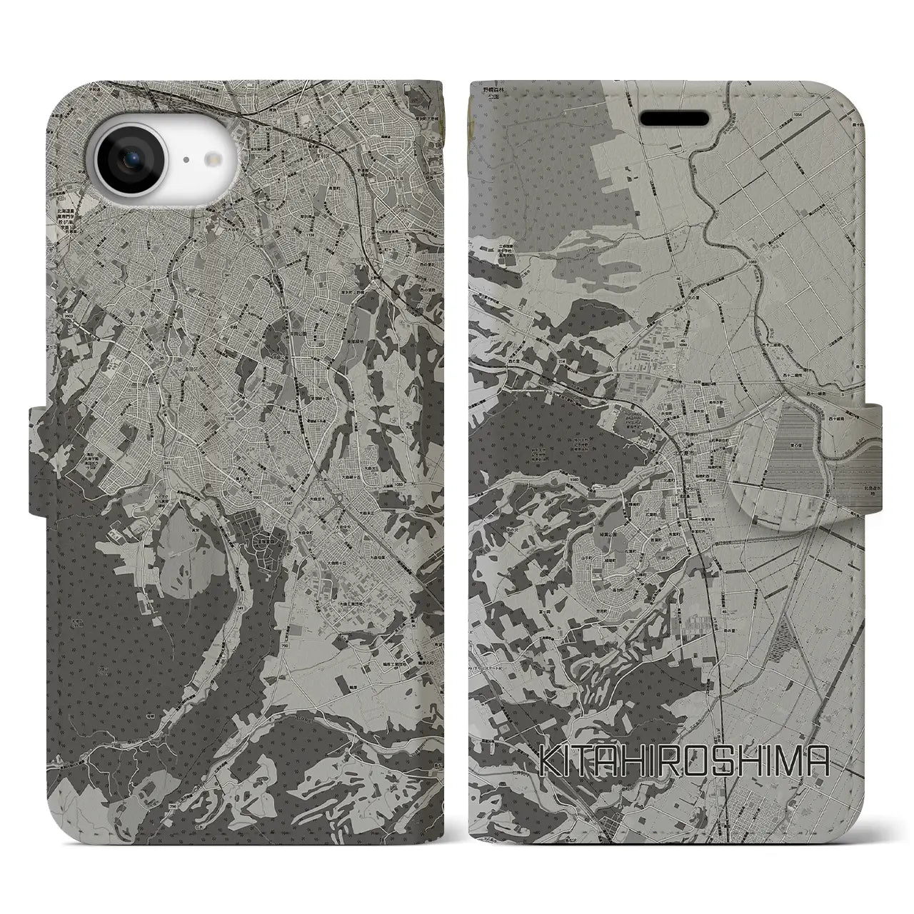 【北広島(広島県)】地図柄iPhoneケース(手帳タイプ)