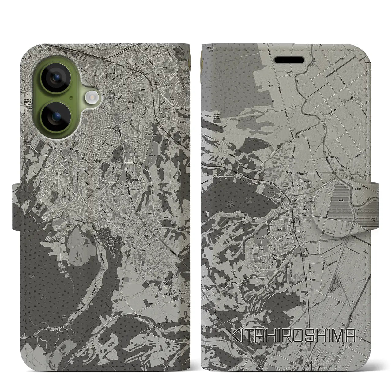 【北広島(広島県)】地図柄iPhoneケース(手帳タイプ)