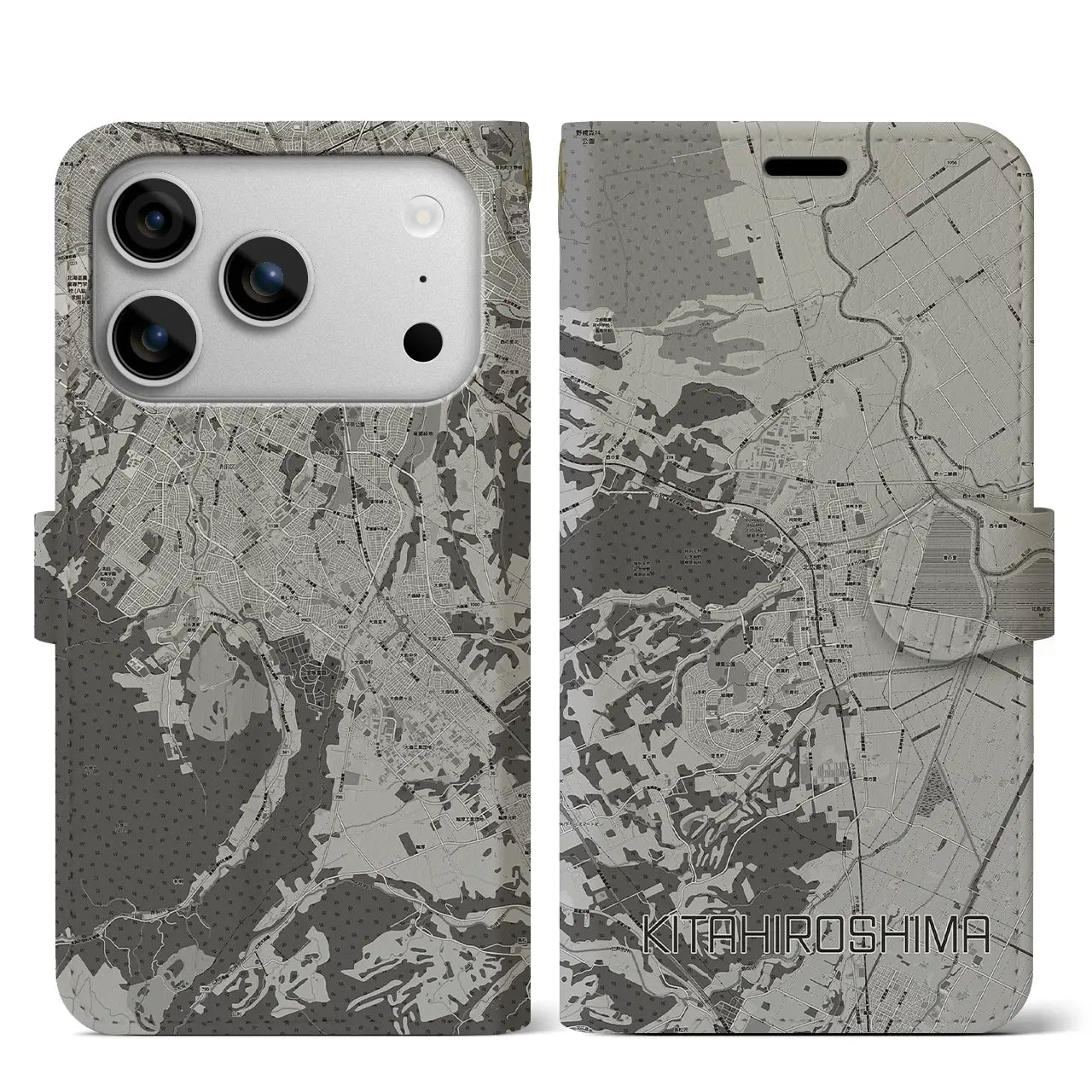 【北広島(広島県)】地図柄iPhoneケース(手帳タイプ)