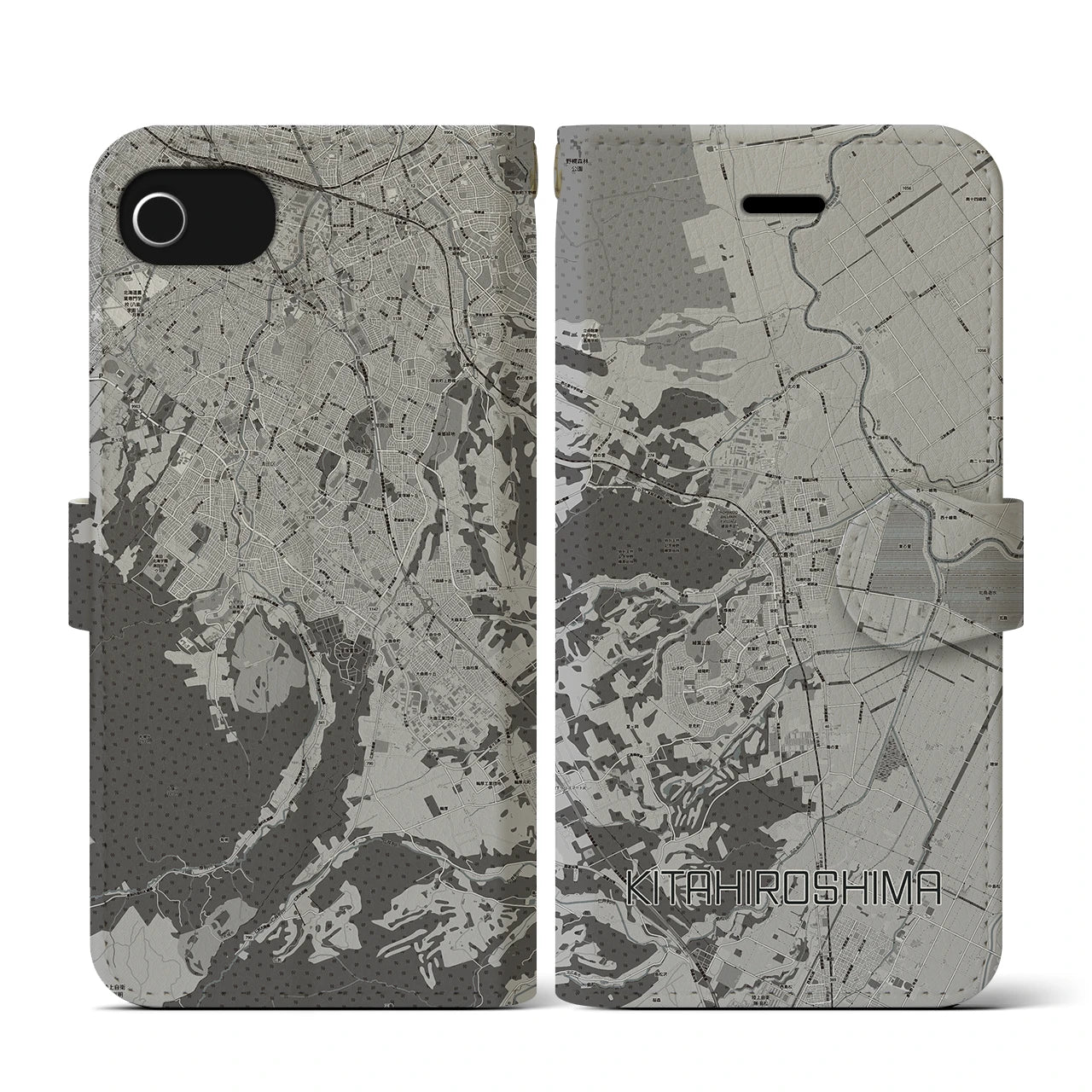 【北広島(広島県)】地図柄iPhoneケース(手帳タイプ)