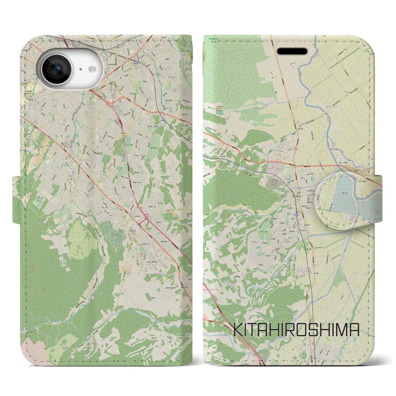 【北広島(広島県)】地図柄iPhoneケース(手帳タイプ)