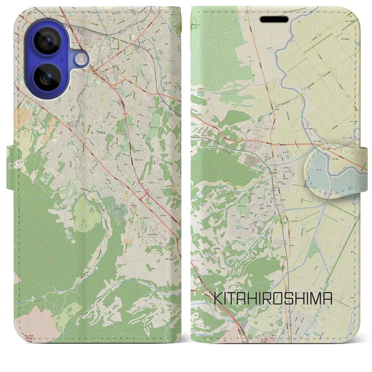 【北広島(広島県)】地図柄iPhoneケース(手帳タイプ)