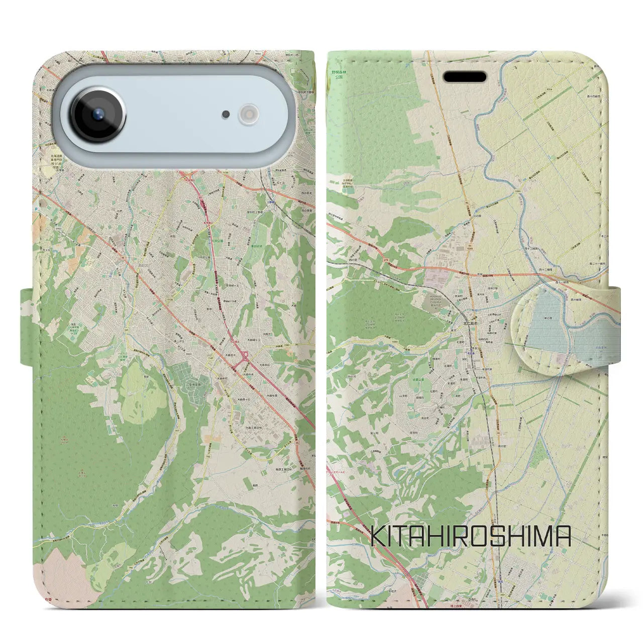 【北広島(広島県)】地図柄iPhoneケース(手帳タイプ)