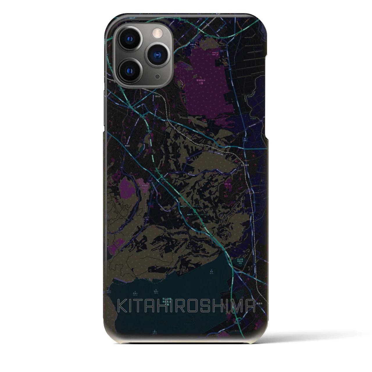 【北広島2(北海道)】地図柄iPhoneケース(バックカバータイプ)