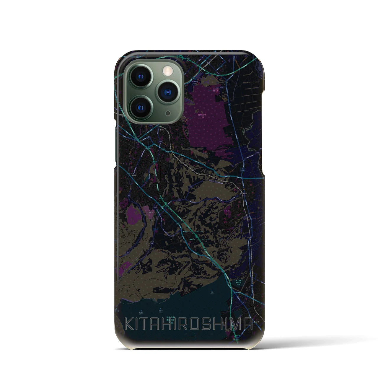 【北広島2(北海道)】地図柄iPhoneケース(バックカバータイプ)