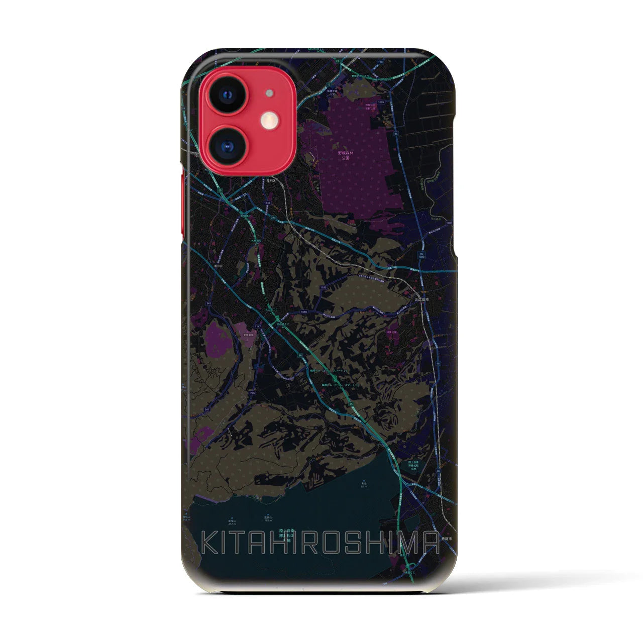 【北広島2(北海道)】地図柄iPhoneケース(バックカバータイプ)