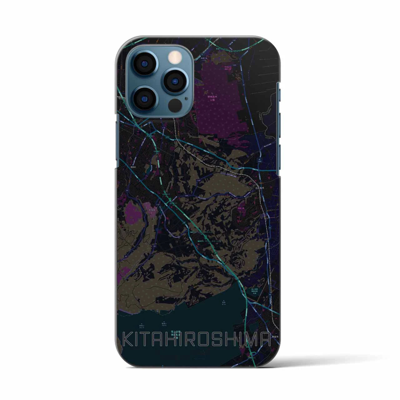 【北広島2(北海道)】地図柄iPhoneケース(バックカバータイプ)