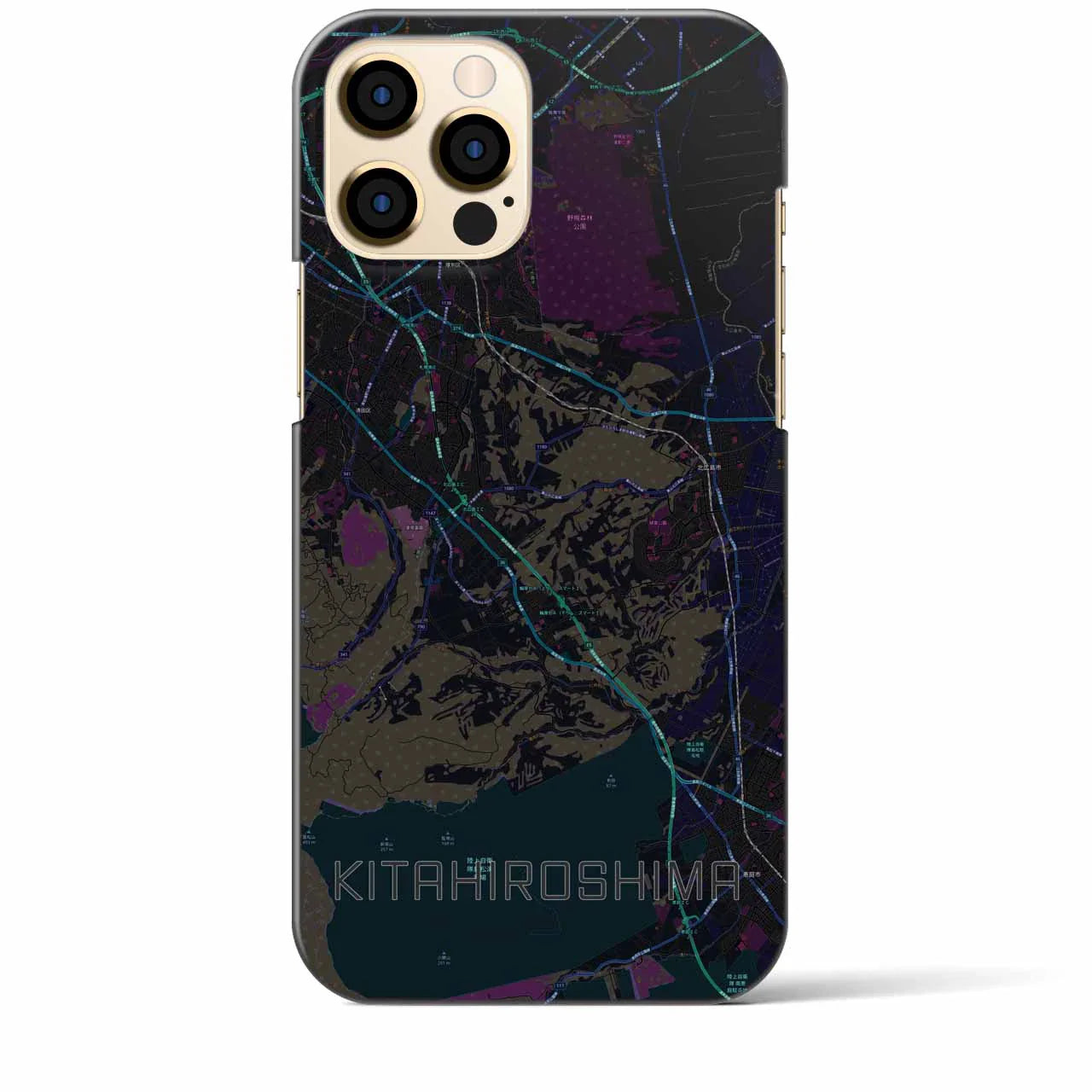 【北広島2(北海道)】地図柄iPhoneケース(バックカバータイプ)