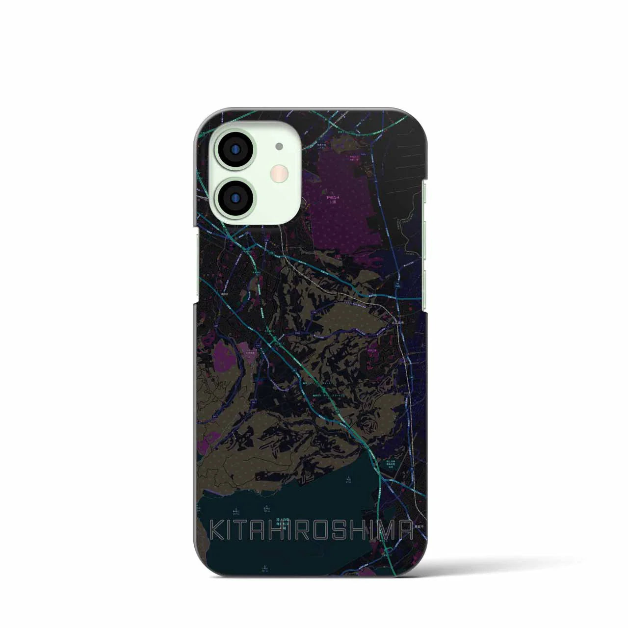 【北広島2(北海道)】地図柄iPhoneケース(バックカバータイプ)