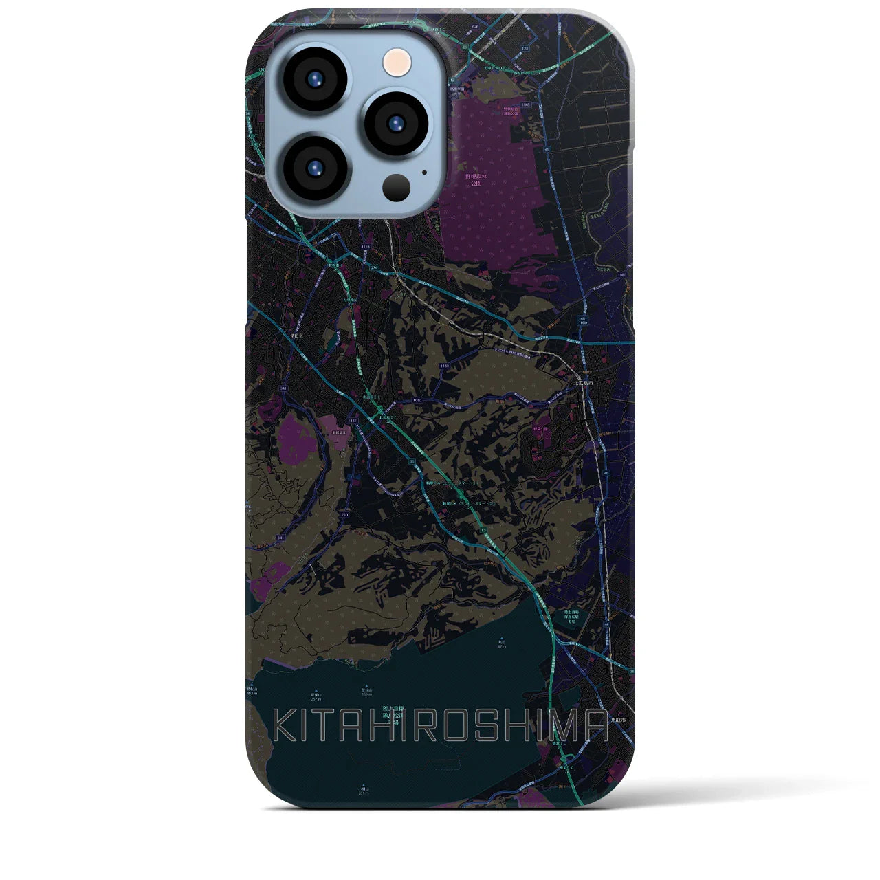 【北広島2(北海道)】地図柄iPhoneケース(バックカバータイプ)
