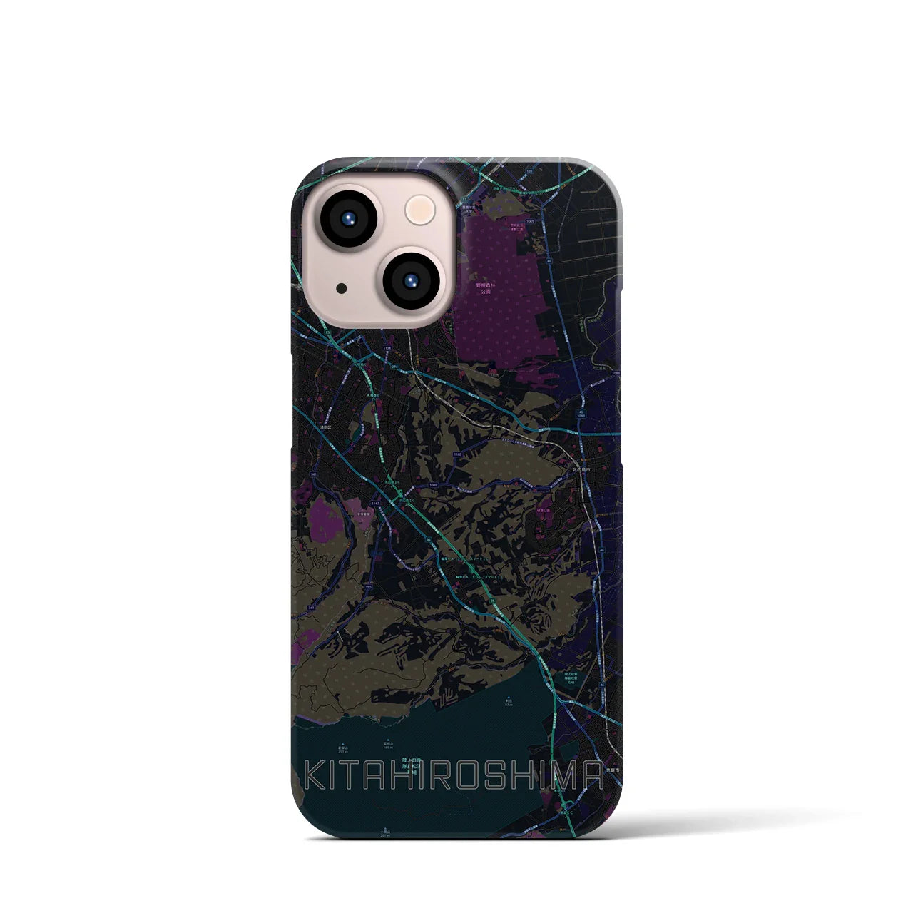 【北広島2(北海道)】地図柄iPhoneケース(バックカバータイプ)