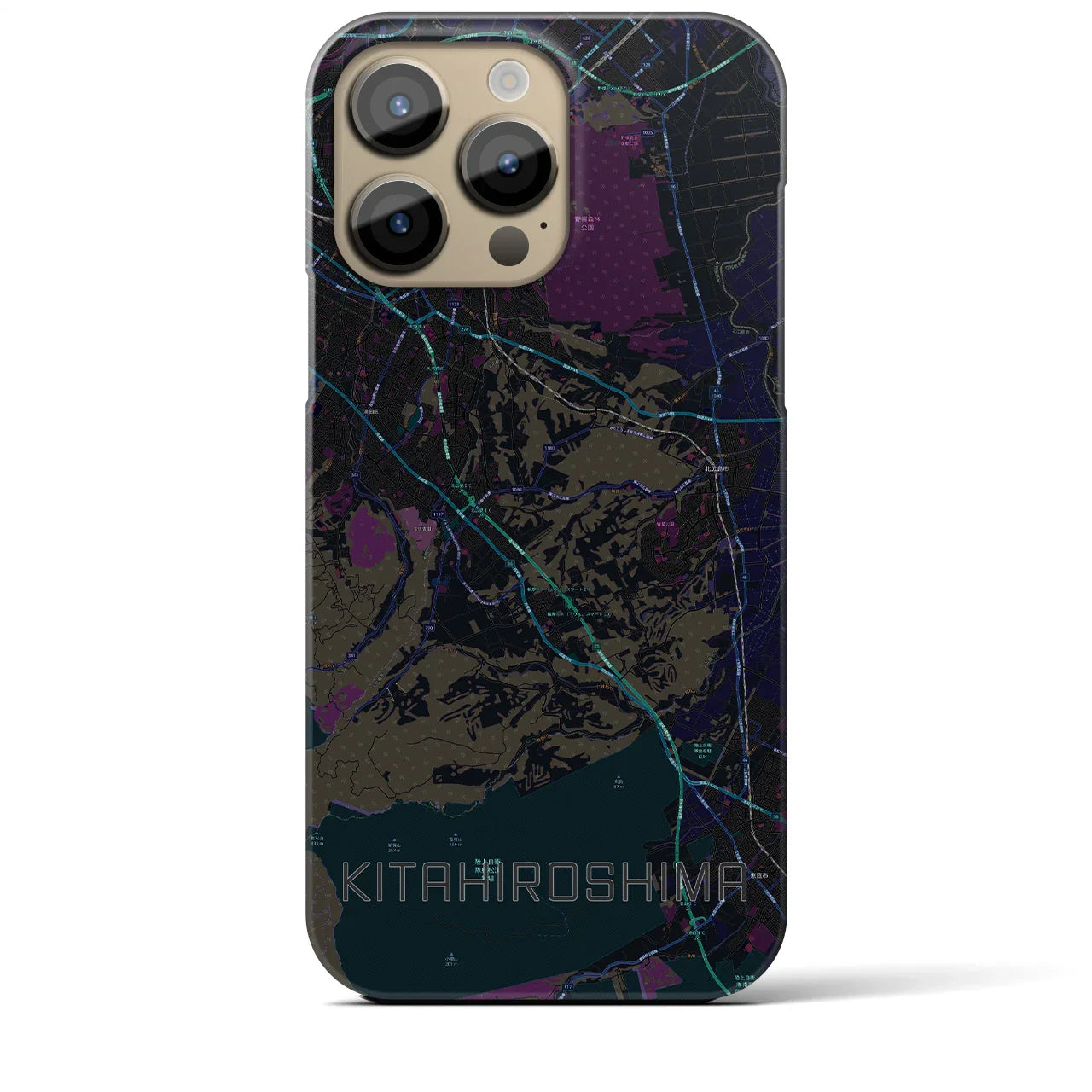 【北広島2(北海道)】地図柄iPhoneケース(バックカバータイプ)