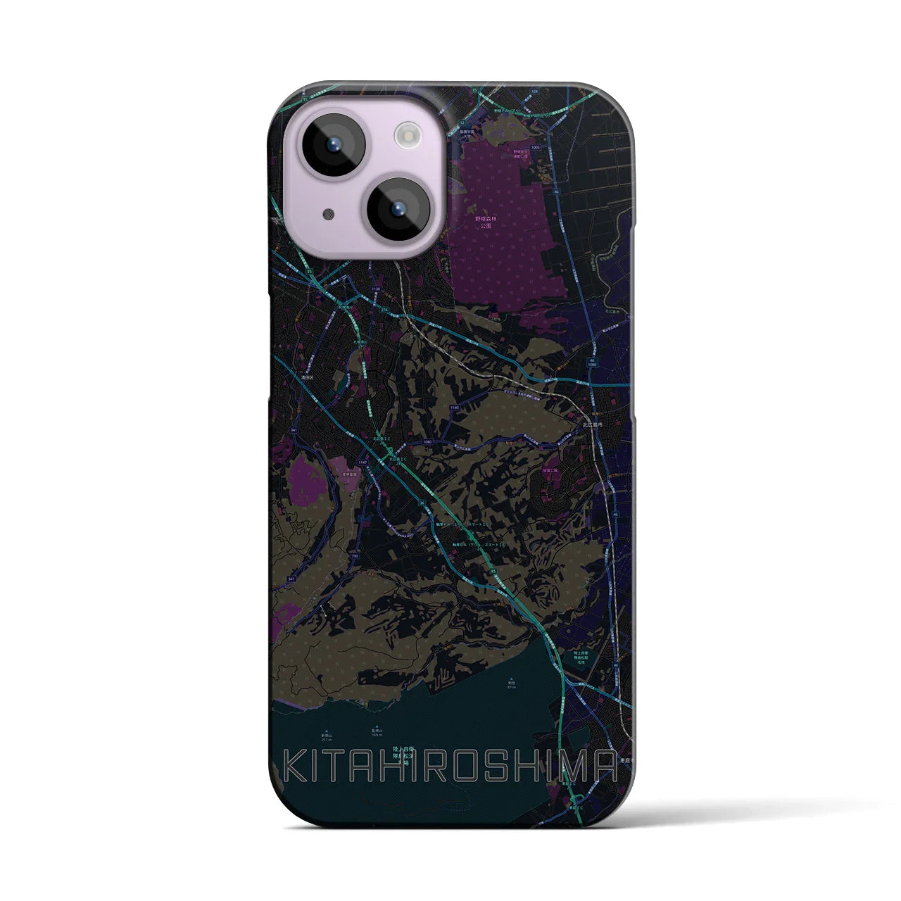 【北広島2(北海道)】地図柄iPhoneケース(バックカバータイプ)