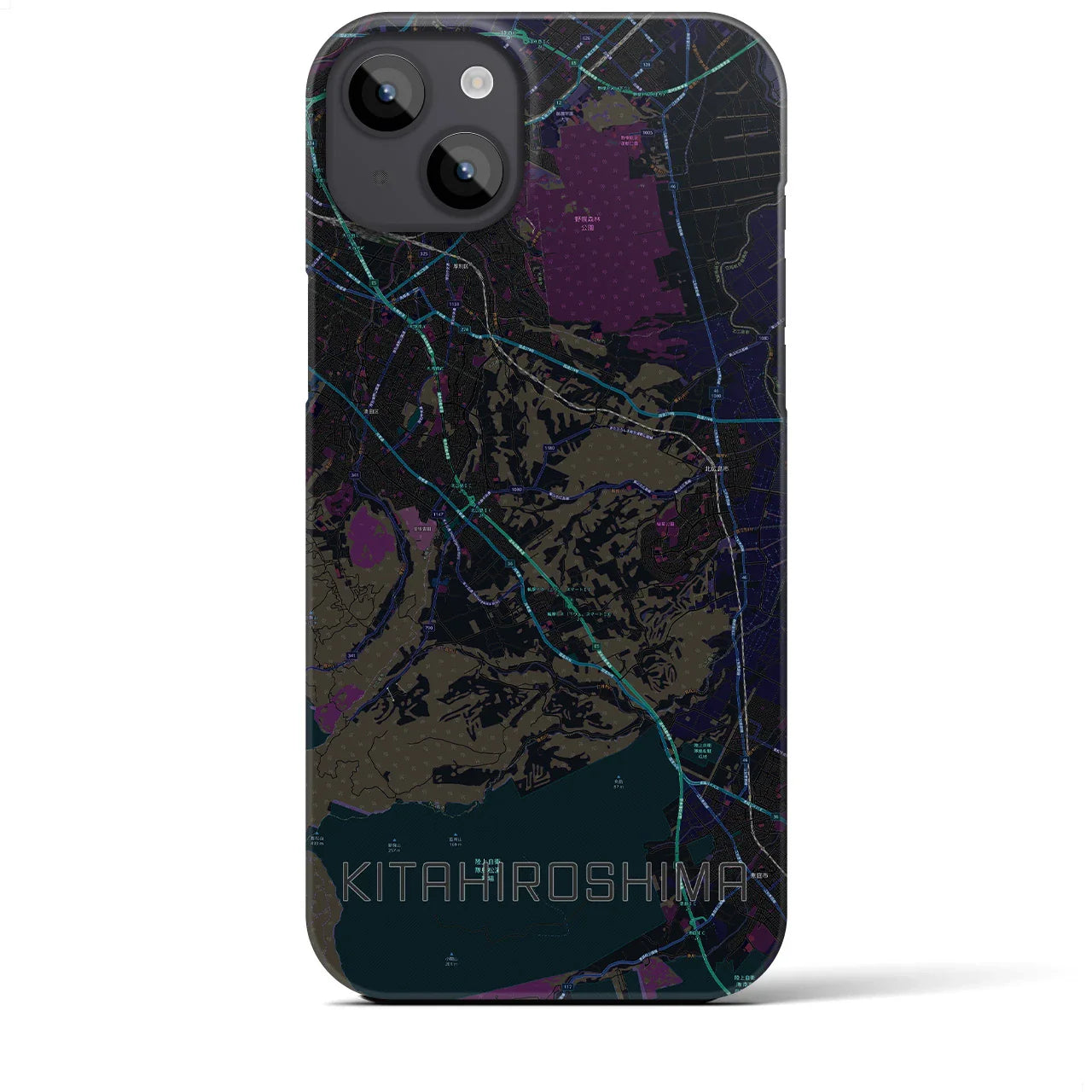 【北広島2(北海道)】地図柄iPhoneケース(バックカバータイプ)