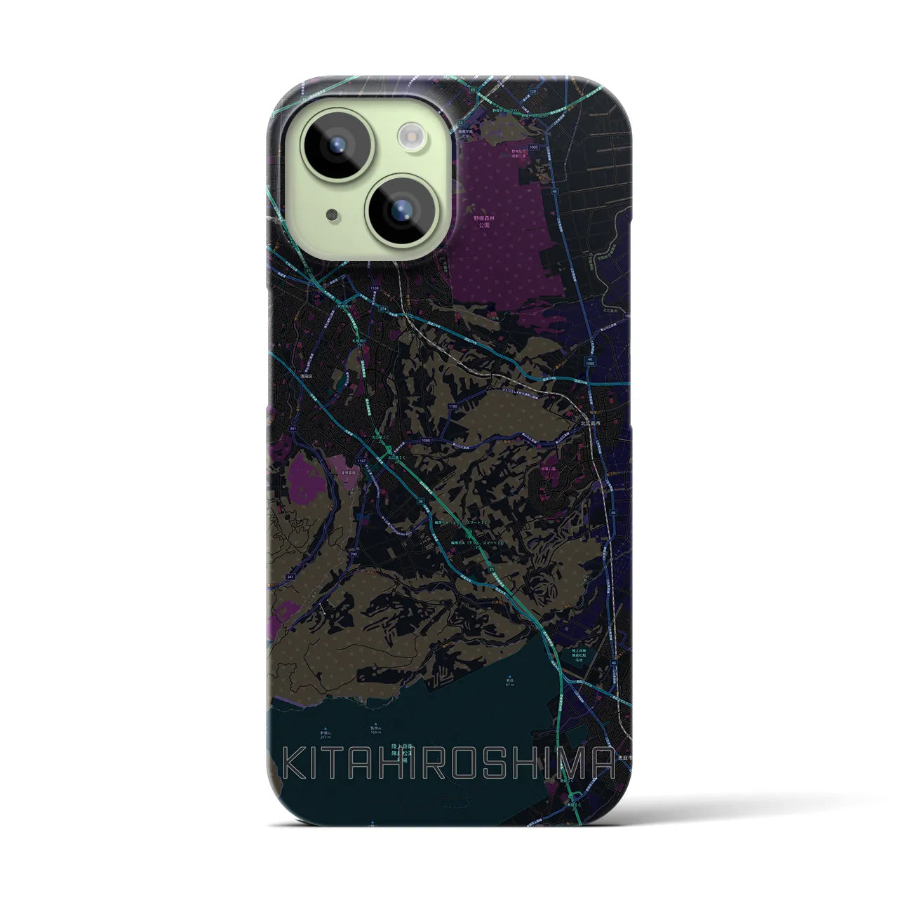 【北広島2(北海道)】地図柄iPhoneケース(バックカバータイプ)