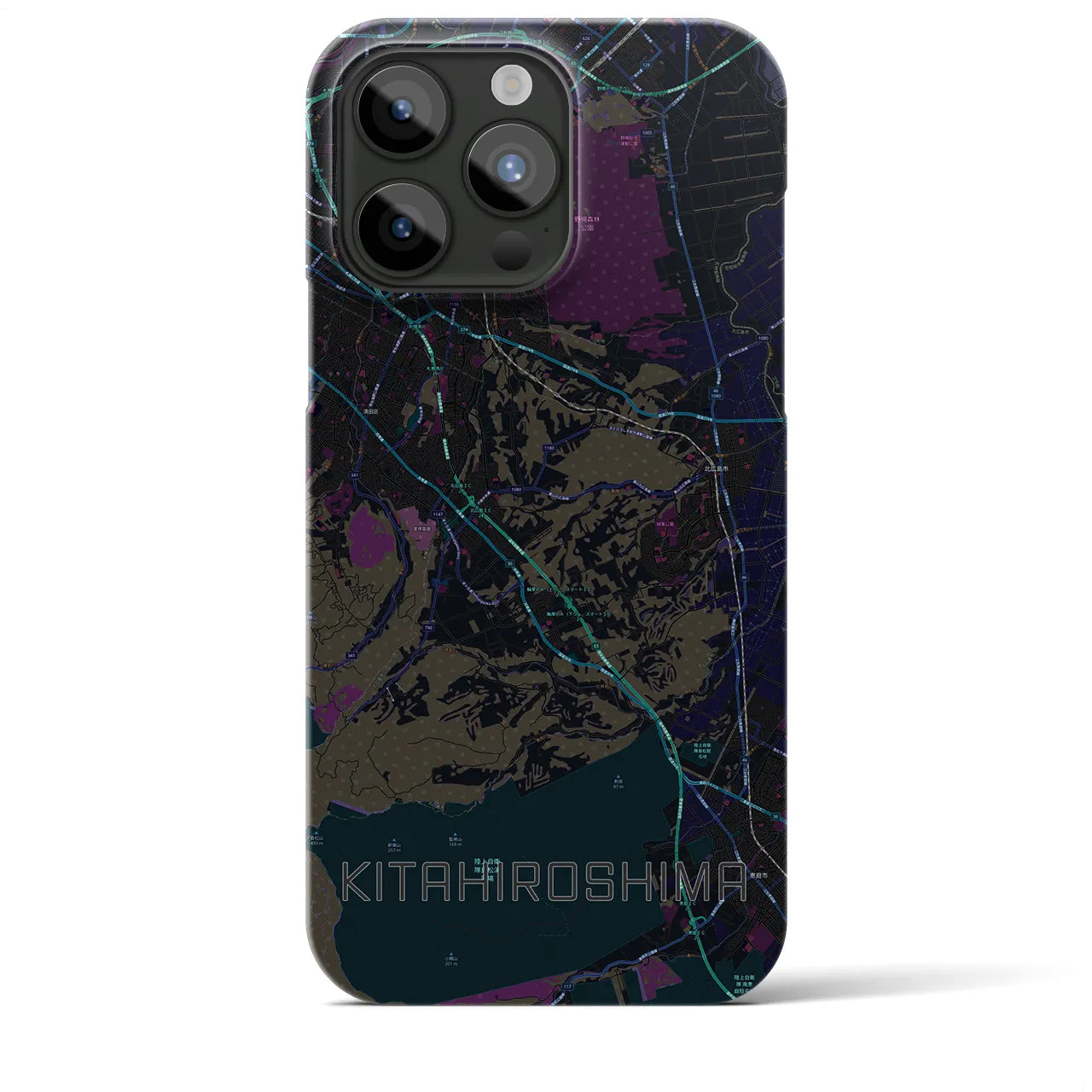 【北広島2(北海道)】地図柄iPhoneケース(バックカバータイプ)