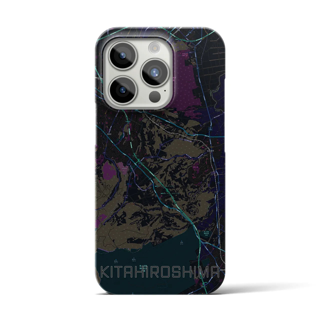 【北広島2(北海道)】地図柄iPhoneケース(バックカバータイプ)