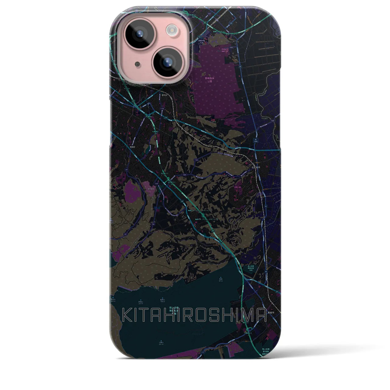 【北広島2(北海道)】地図柄iPhoneケース(バックカバータイプ)