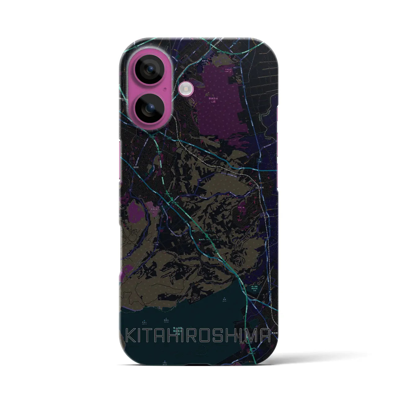 【北広島2(北海道)】地図柄iPhoneケース(バックカバータイプ)