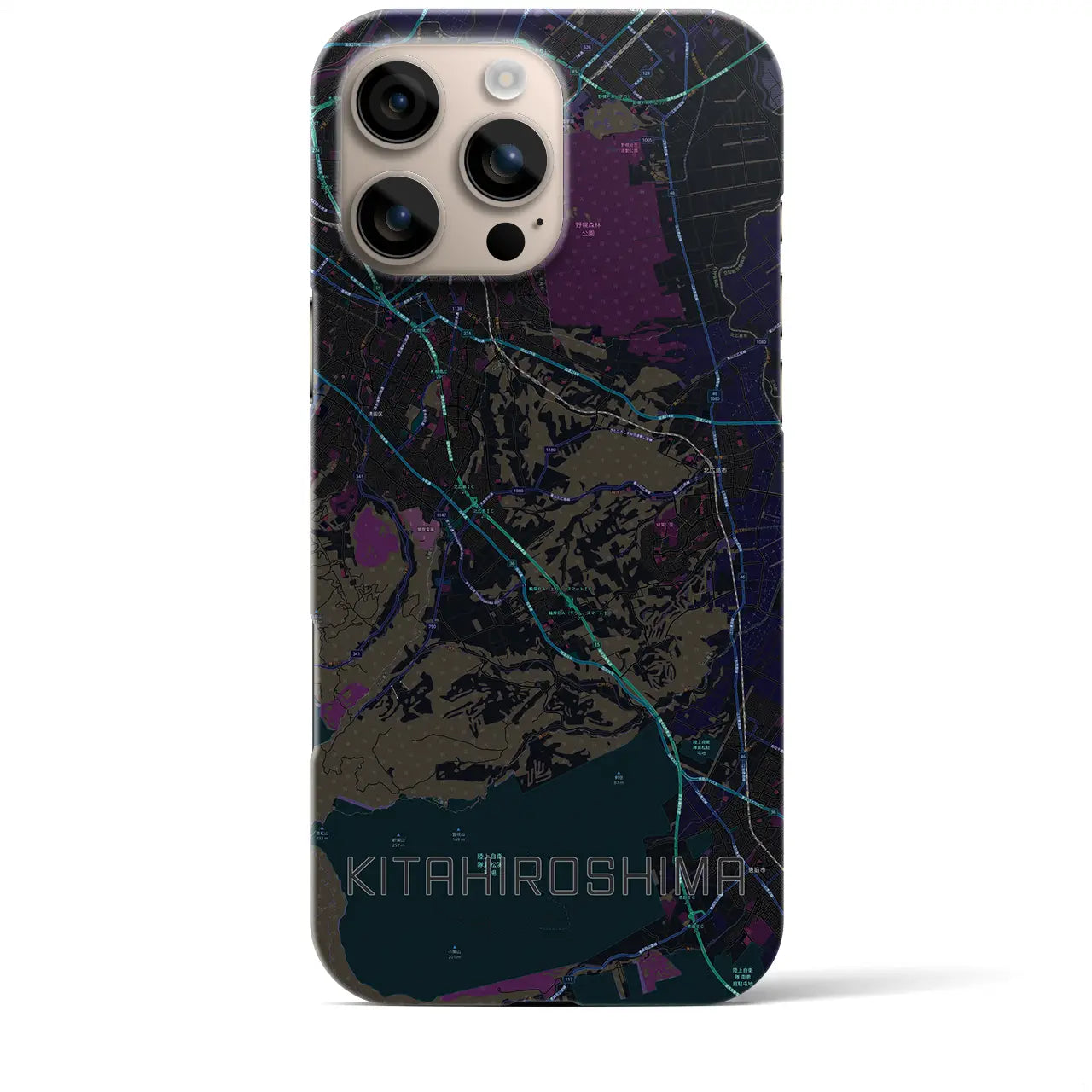【北広島2(北海道)】地図柄iPhoneケース(バックカバータイプ)