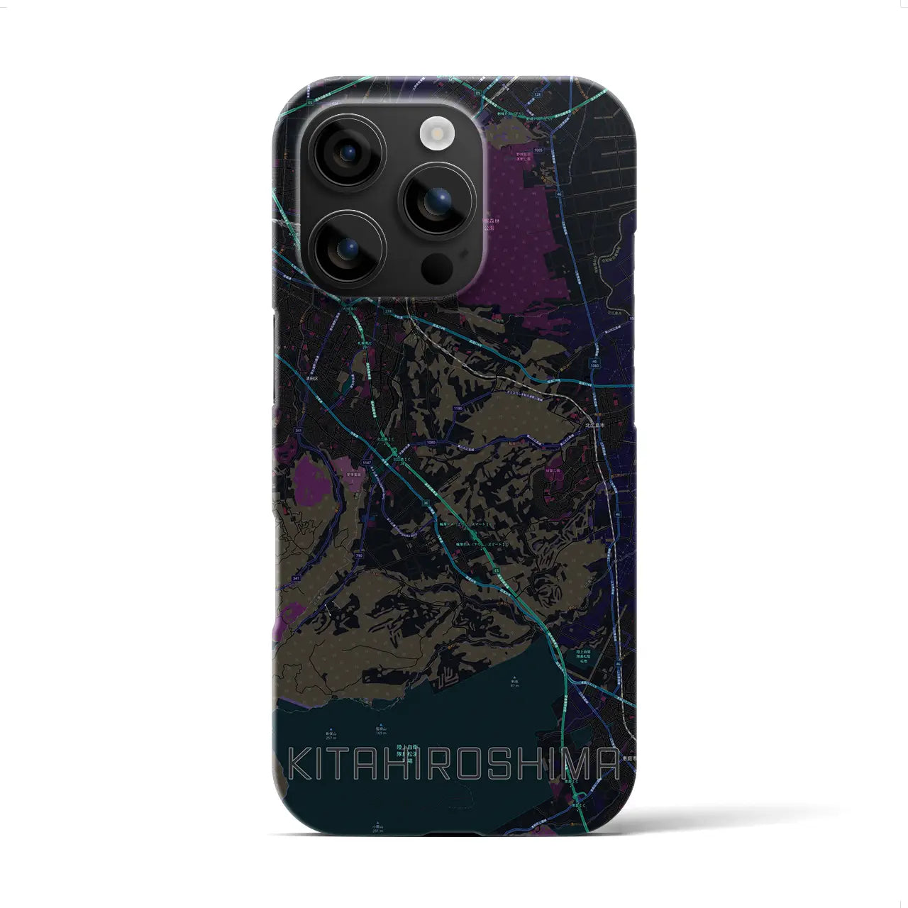 【北広島2(北海道)】地図柄iPhoneケース(バックカバータイプ)