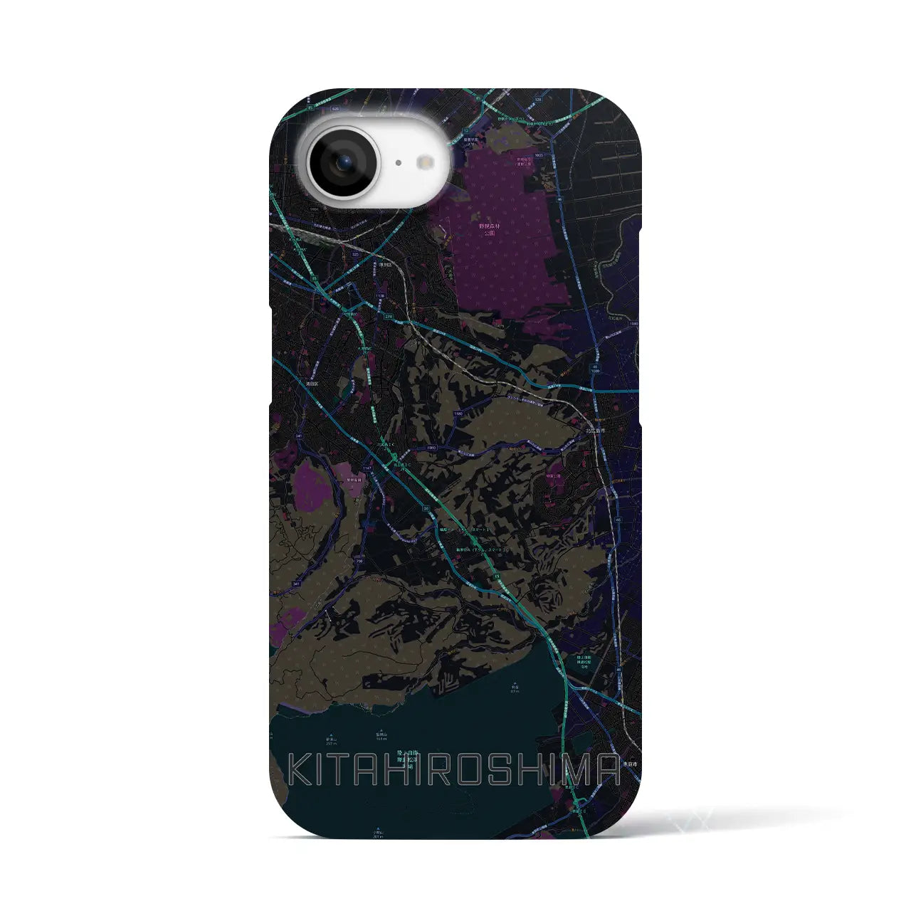 【北広島2(北海道)】地図柄iPhoneケース(バックカバータイプ)