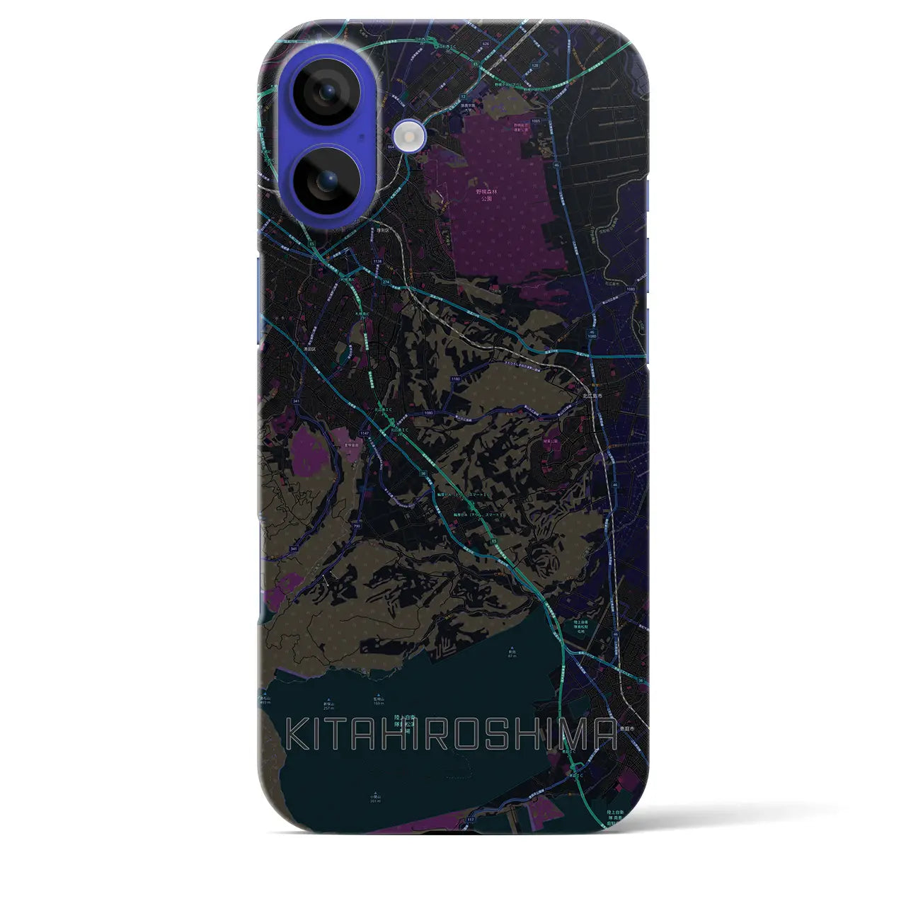 【北広島2(北海道)】地図柄iPhoneケース(バックカバータイプ)