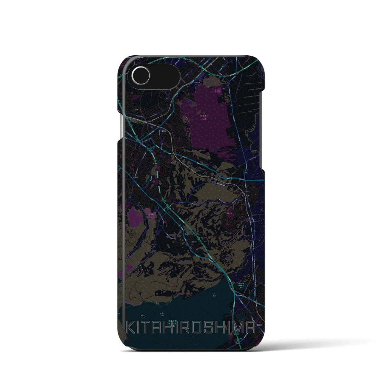 【北広島2(北海道)】地図柄iPhoneケース(バックカバータイプ)
