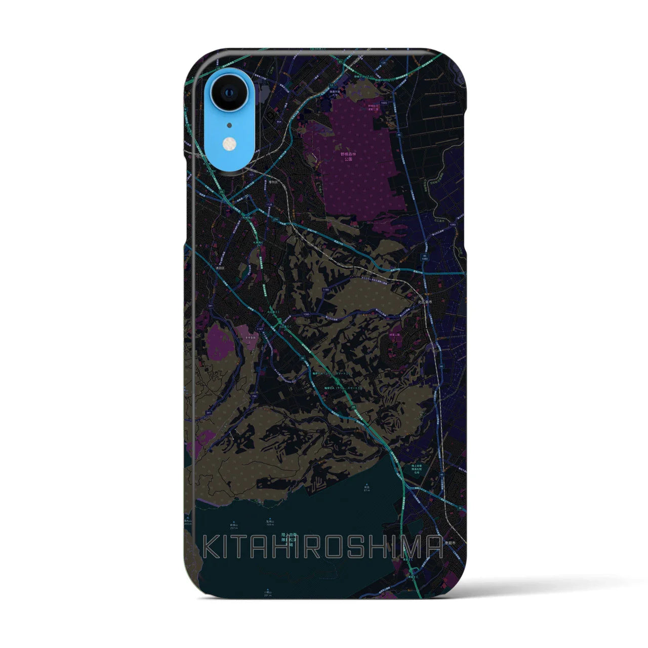 【北広島2(北海道)】地図柄iPhoneケース(バックカバータイプ)