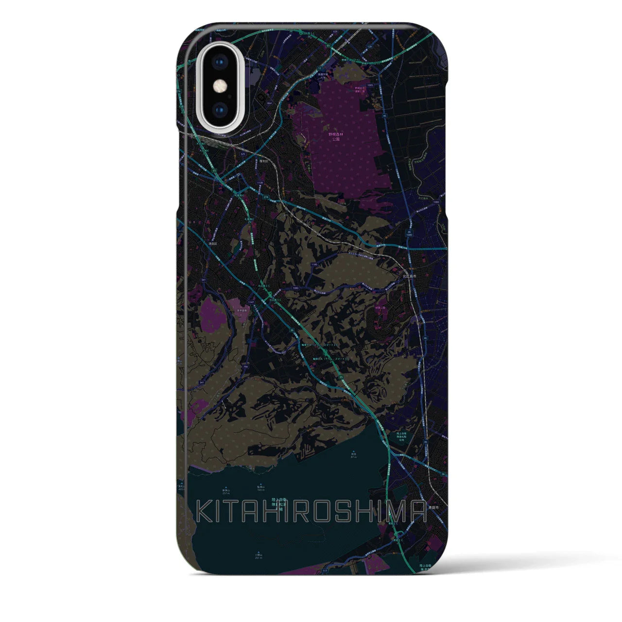 【北広島2(北海道)】地図柄iPhoneケース(バックカバータイプ)