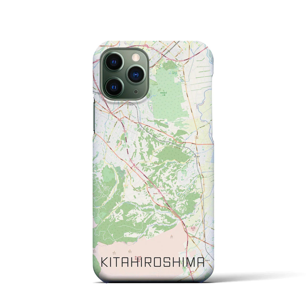 【北広島2(北海道)】地図柄iPhoneケース(バックカバータイプ)