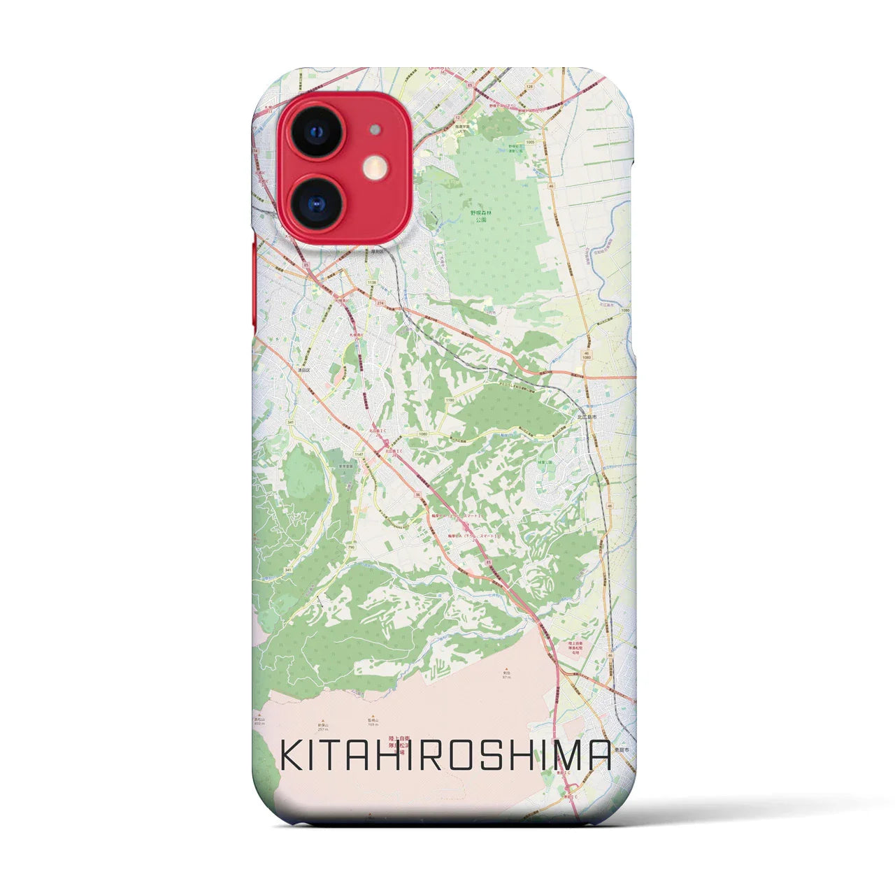 【北広島2(北海道)】地図柄iPhoneケース(バックカバータイプ)