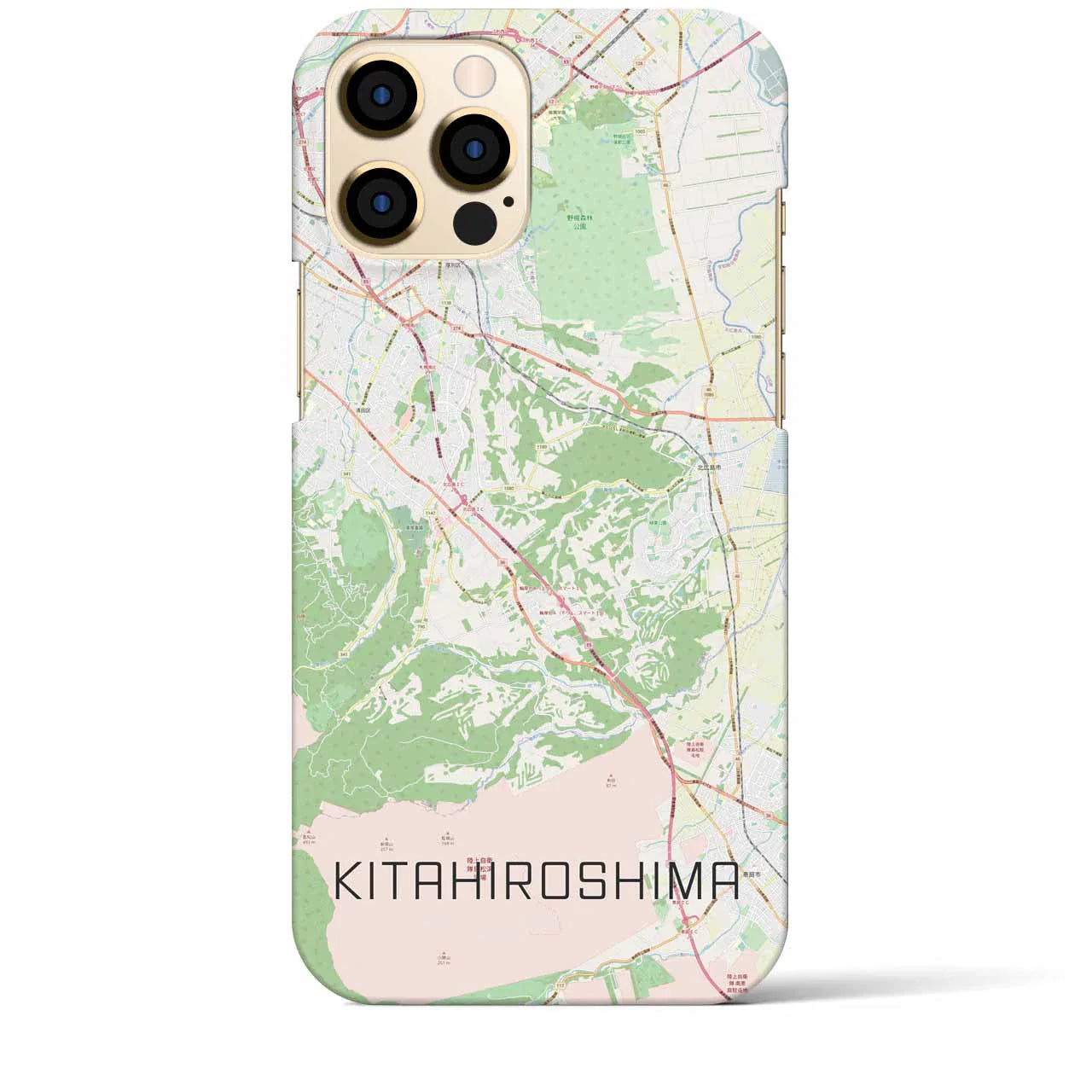 【北広島2(北海道)】地図柄iPhoneケース(バックカバータイプ)