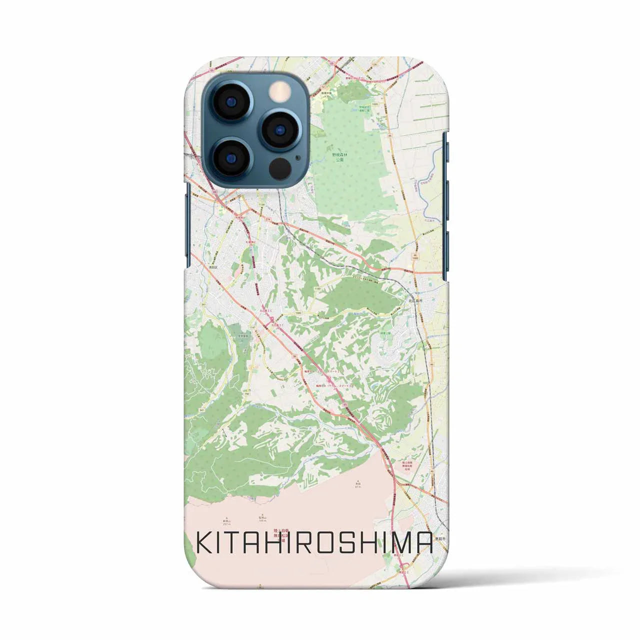 【北広島2(北海道)】地図柄iPhoneケース(バックカバータイプ)