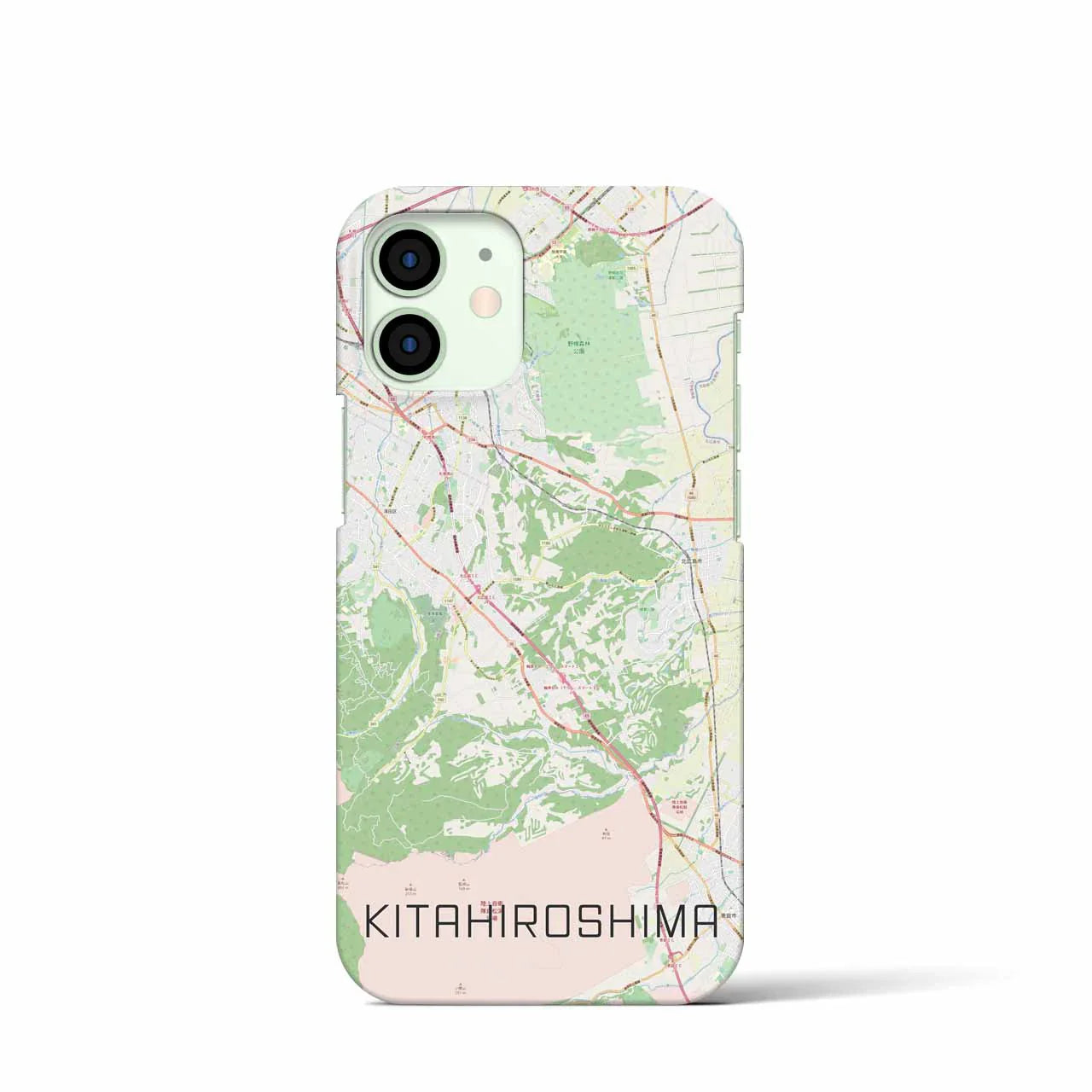 【北広島2(北海道)】地図柄iPhoneケース(バックカバータイプ)