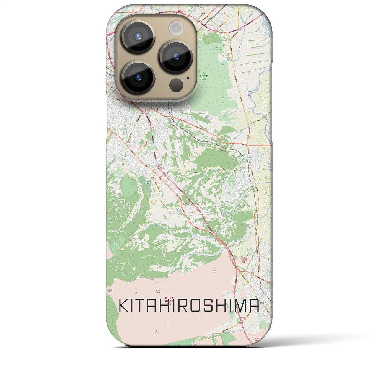 【北広島2(北海道)】地図柄iPhoneケース(バックカバータイプ)