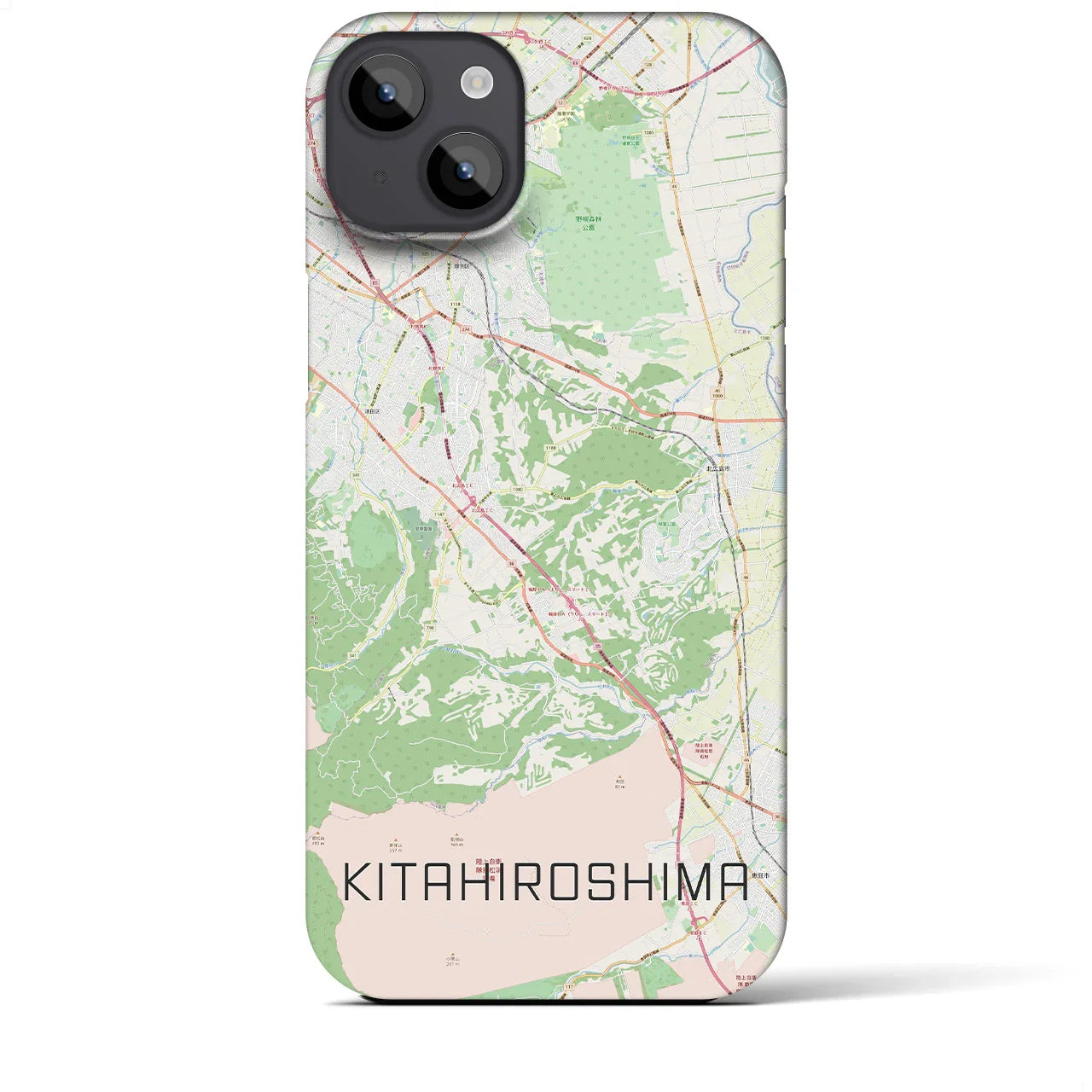 【北広島2(北海道)】地図柄iPhoneケース(バックカバータイプ)