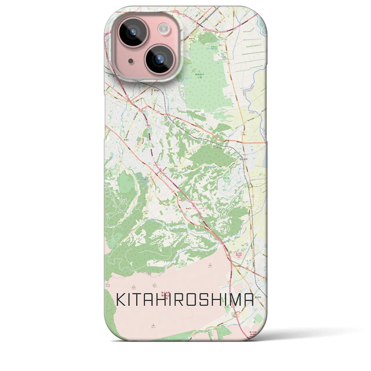 【北広島2(北海道)】地図柄iPhoneケース(バックカバータイプ)