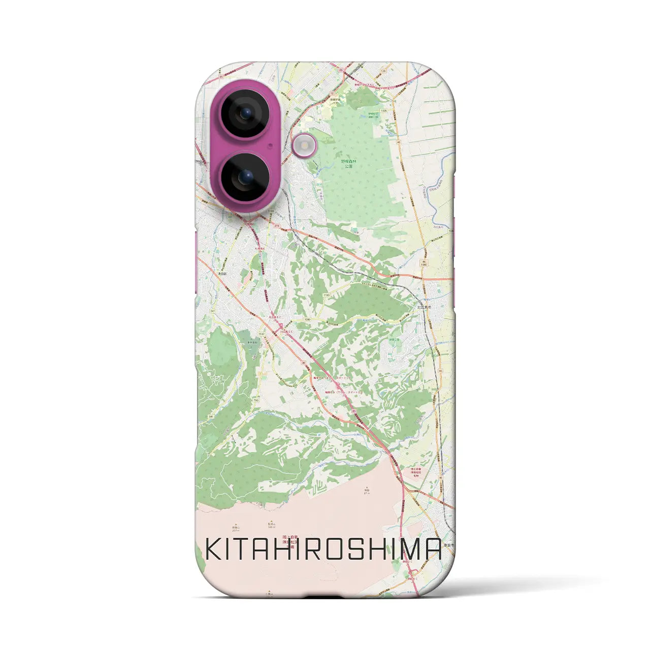 【北広島2(北海道)】地図柄iPhoneケース(バックカバータイプ)