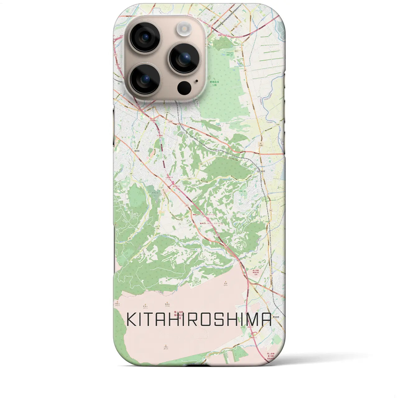【北広島2(北海道)】地図柄iPhoneケース(バックカバータイプ)