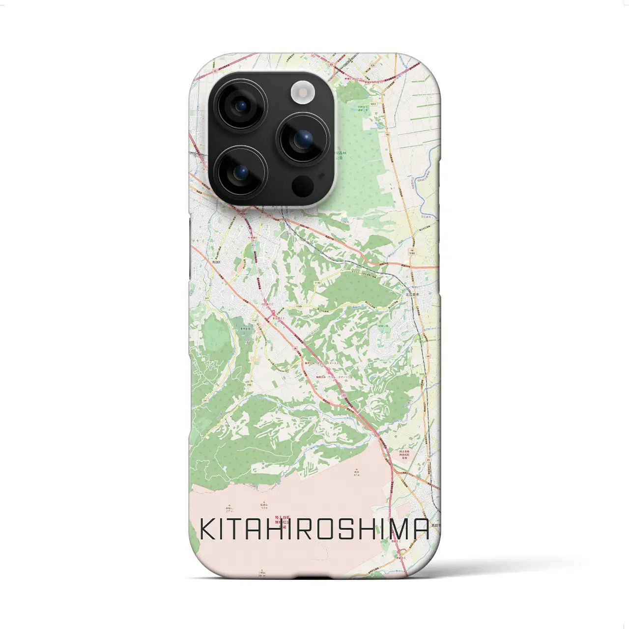 【北広島2(北海道)】地図柄iPhoneケース(バックカバータイプ)