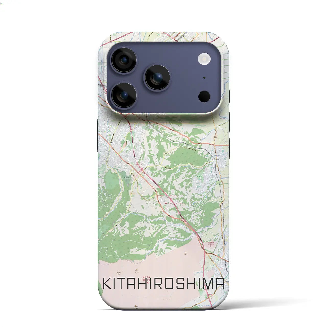 【北広島2(北海道)】地図柄iPhoneケース(バックカバータイプ)