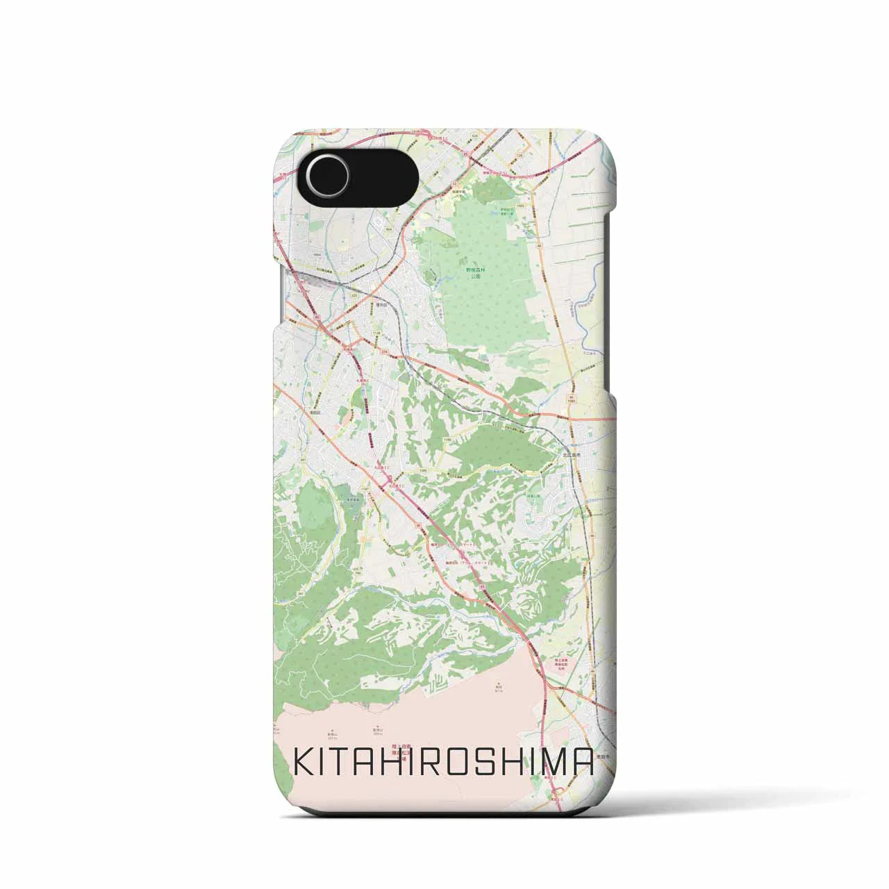 【北広島2(北海道)】地図柄iPhoneケース(バックカバータイプ)